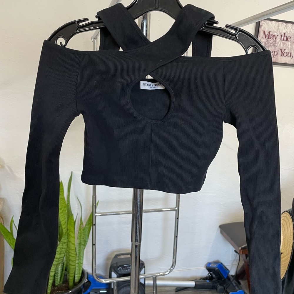 Opening Ceremony Black Off-Shoulder Blouse